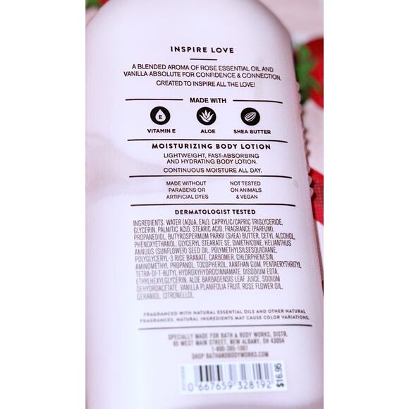 Bath & Body Works Aroma Inspire Love Rose Vanilla Moisturizing Body Lotion x3 - Picture 4 of 4
